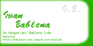 ivan bablena business card