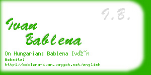ivan bablena business card